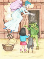 Ilustración en acuarelas y lápiz de color